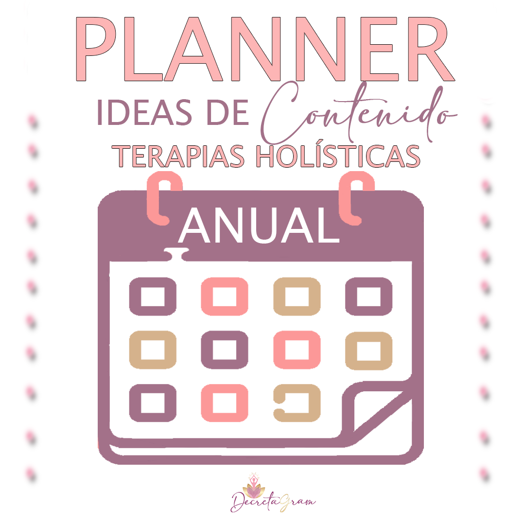 planner ANUAL IDEAS DE CONTENIDO TERAPIAS HOLISTICAS