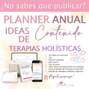 planner ANUAL IDEAS DE CONTENIDO TERAPIAS HOLISTICAS