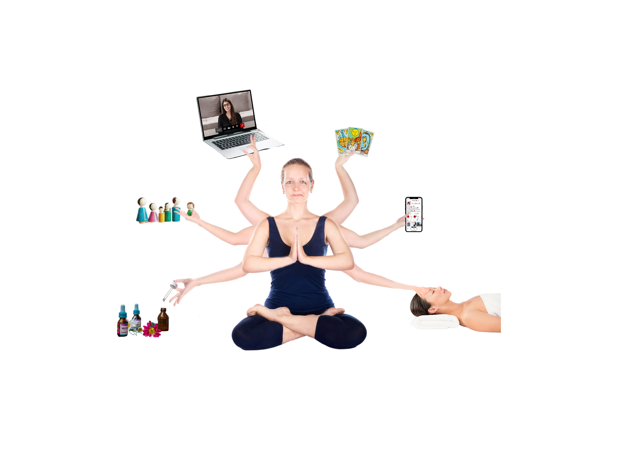 Terapeuta ocupándose de muchas tareas a la vez